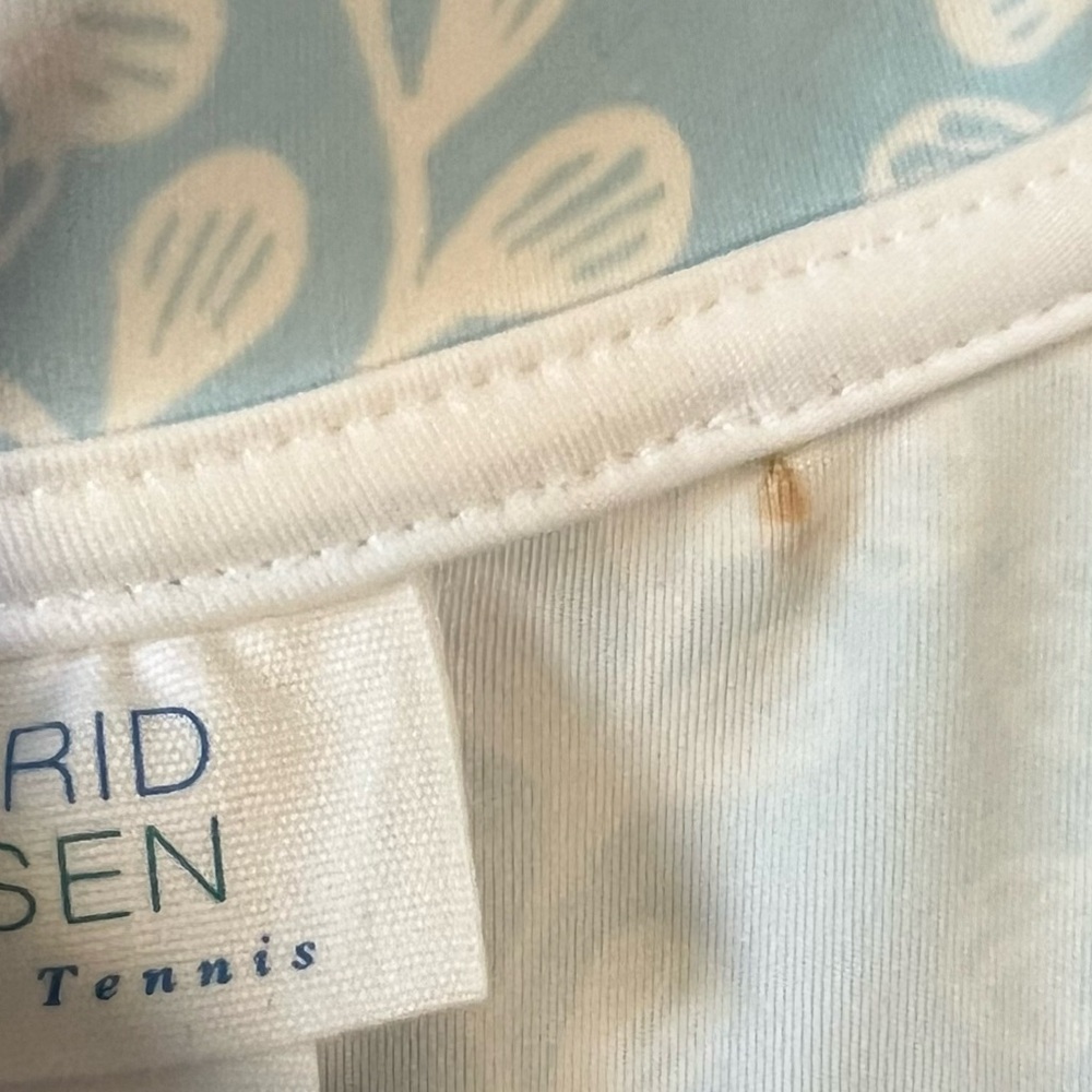 NWT Sigrid Olsen Golf & Tennis Blue & White Pleated Athletic Dress Size L - Picture 6 of 6